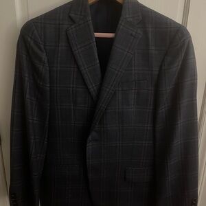 Hart Schaffer Marx blue Plaid Blazer
